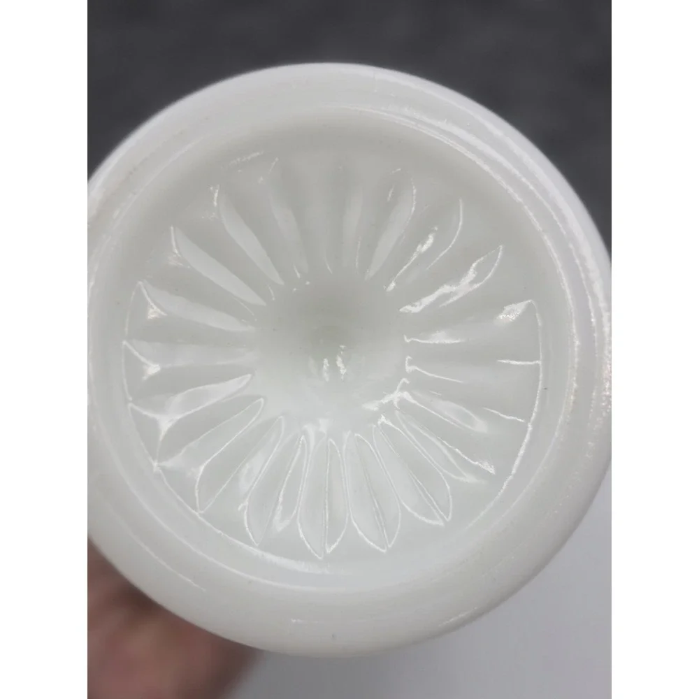 3 Piece Vtg E. O. Brody Co Vase Goblet Desert White Milk Glass Hoosier MCM